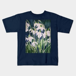 Snowdrops watercolour painting Kids T-Shirt